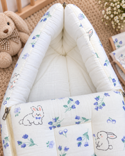 Muslin Carry Bed/Nest - Lavender Bloom